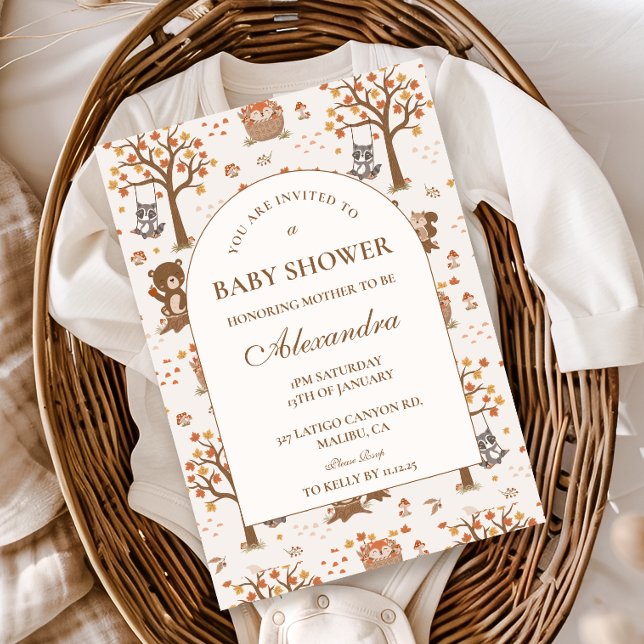 Herbstwald-Baby-Party Einladung (Von Creator hochgeladen)