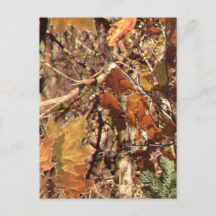 Herbstwald-Buschcamouflage Postkarte