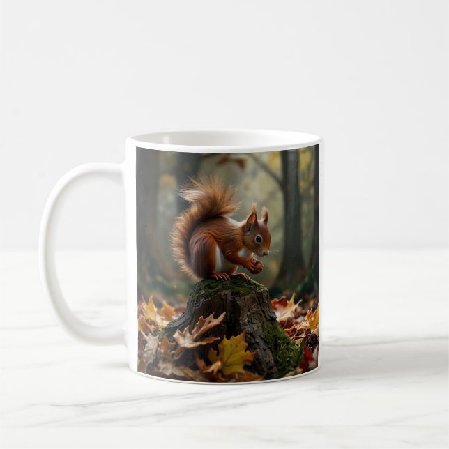 Herbstwald Eichhörnchen Kaffeetasse (Links)