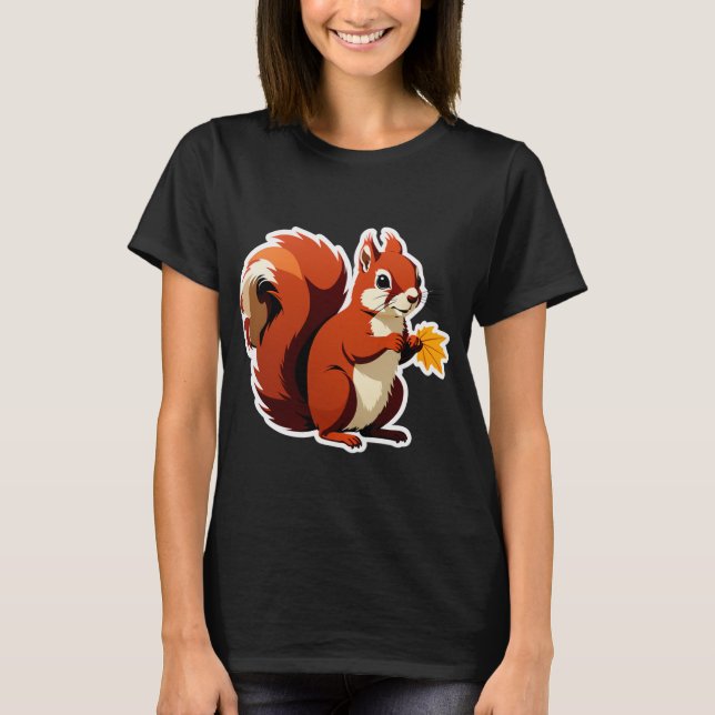 Herbstwald Eichhörnchen T-Shirt (Vorderseite)
