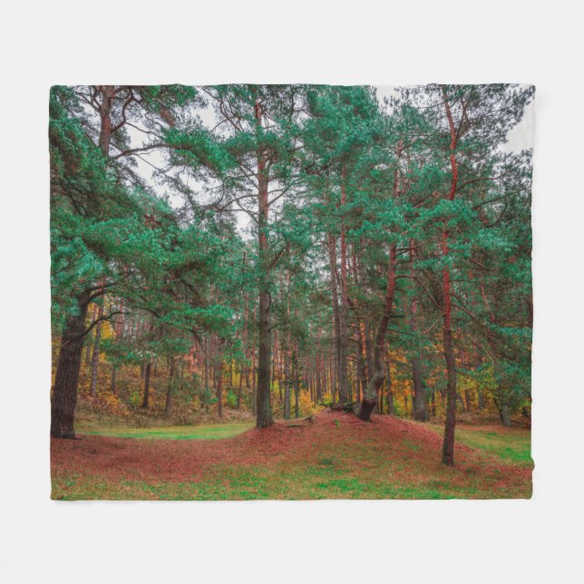 Herbstwald Fleecedecke (Vorderseite (Horizontal))