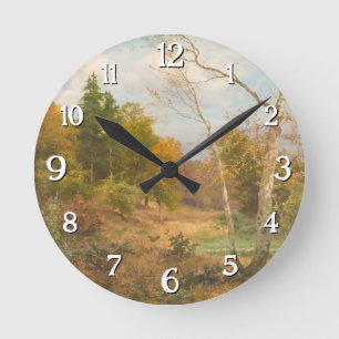 Herbstwald - Heinrich Böhmer Runde Wanduhr