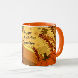 Herbstwald Herbstlaub Tasse Cup Geburtstagsgeschen