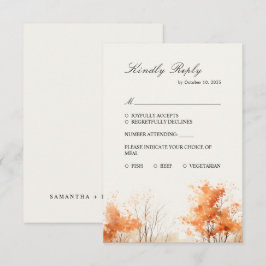 Herbstwald, Herbstwaldhochzeit RSVP Card Karte