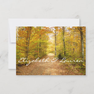 Herbstwald, Hochzeit im Herbst, kundenspezifische  RSVP Karte