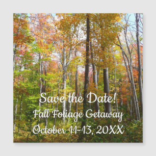 Herbstwald I Herbstlandschaft Save the Date Magnetkarte