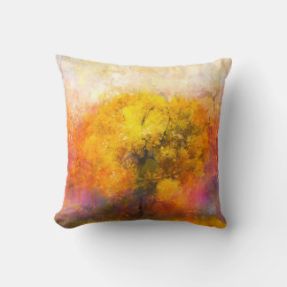 Herbstwald: Illustration der weichen Wasserfarbe. Kissen