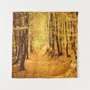 Herbstwald Landschaft Wandteppich