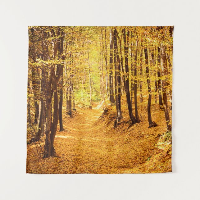 Herbstwald Landschaft Wandteppich (Vorderseite)