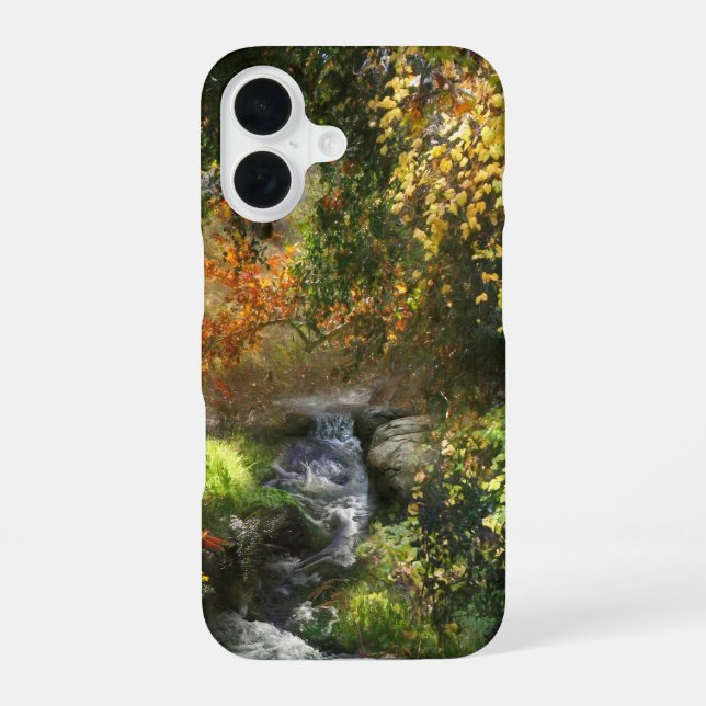 HERBSTWALD MITTLERER FLUSS iPhone 16 HÜLLE (Rückseite)