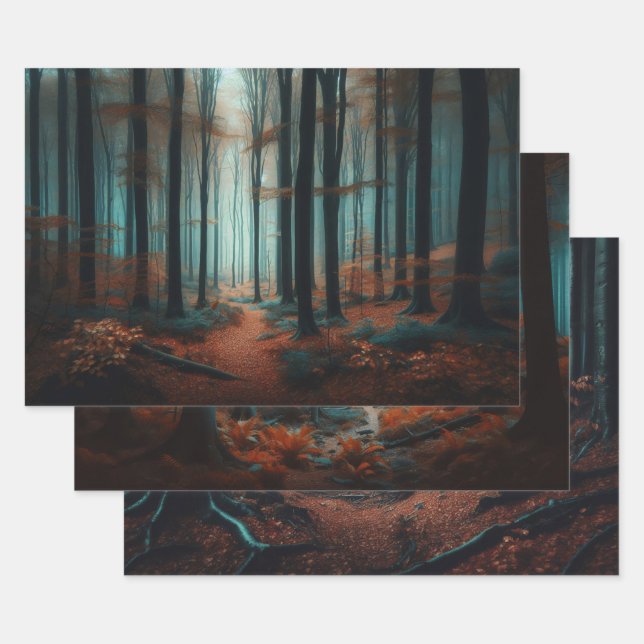 Herbstwald Moody Woods Decoupage Geschenkpapier Set (Set)