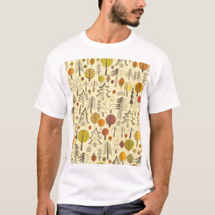 Herbstwald: Nahtloses grafisches Muster. T-Shirt