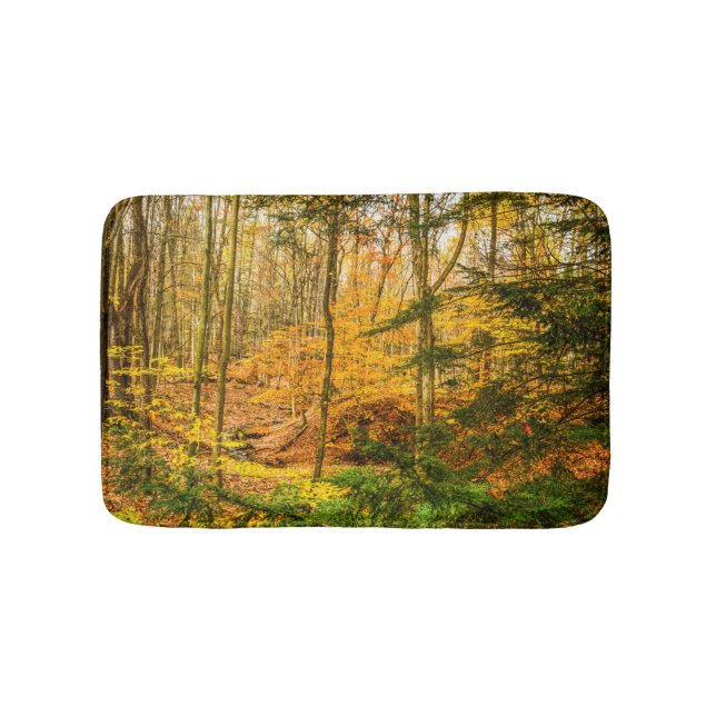 Herbstwald Naturbadmatte Badematte (Vorderseite)