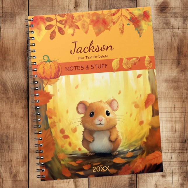 Herbstwald Niedlich Hamster Notebook Notizblock (Von Creator hochgeladen)