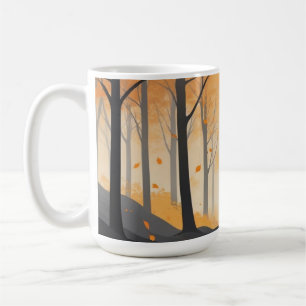 Herbstwald Tasse - Cosy Fall Kaffeebecher mit Holz