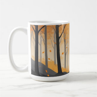 Herbstwald Tasse - Cosy Fall Kaffeebecher mit Holz