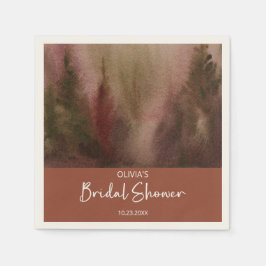 Herbstwald Terracota Brautparty Serviette