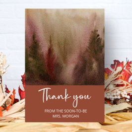 Herbstwald Terracota Brautparty vielen Dank Karte