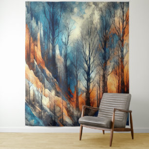 Herbstwälder 2 - Aquarellfarben Wandteppich