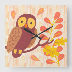 Herbstwälder Quadratische Wanduhr