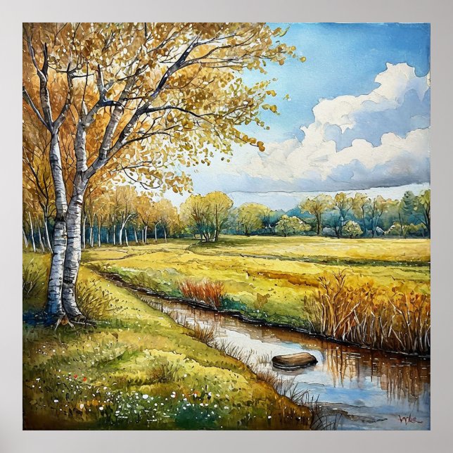 Herbstwaldfarbe Poster (Vorne)