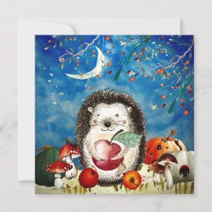 Herbstwaldfreunde Igel Wald Zeichnend