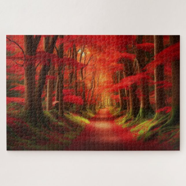 Herbstwaldpfad - atemberaubende Landschaftliche La Puzzle (Horizontal)