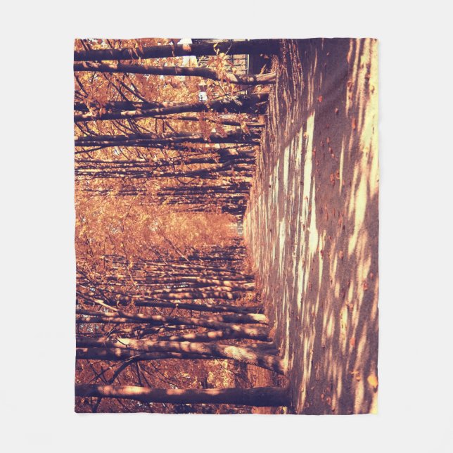 Herbstwaldpfad: ruhige Landschaftsreise Fleecedecke (Vorderseite)
