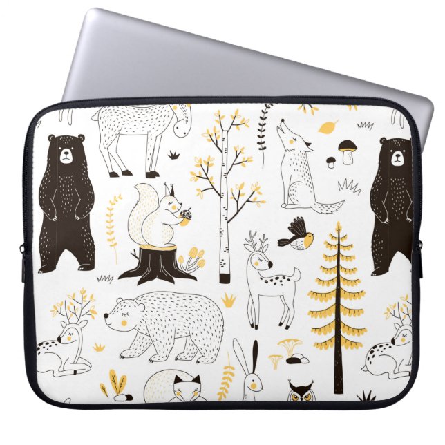 Herbstwaldstruktur Laptopschutzhülle (Vorderseite)