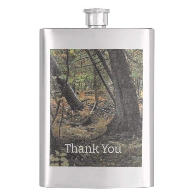 Herbstwaldszene Flachmann (Vorderseite)