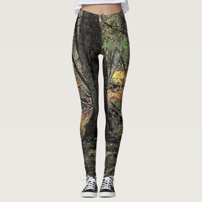 Herbstwaldszene Leggings (Vorderseite)