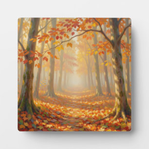 Herbstwaldweg Malerische Landschaftskunst Fotoplatte