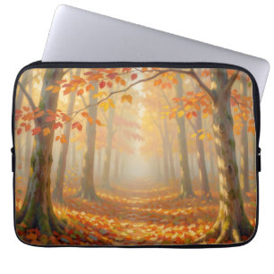 Herbstwaldweg Malerische Landschaftskunst Laptopschutzhülle
