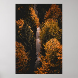 Herbstwaldweg Poster