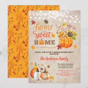 Herbstwärmung Party rustikaler Vintager Kürbis Einladung