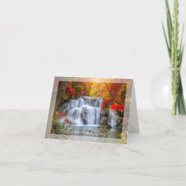 Herbstwasserfall mit benutzerdefiniertem Text Karte