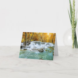 Herbstwasserfall mit benutzerdefiniertem Text Karte