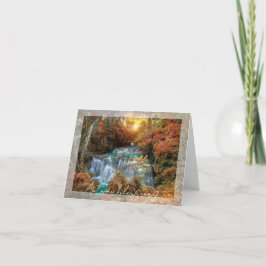 Herbstwasserfall mit benutzerdefiniertem Text Karte