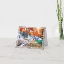 Herbstwasserfall mit benutzerdefiniertem Text Karte
