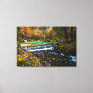 Herbstwasserfalllandschaft Kamniška Bistrica, Slo Leinwanddruck