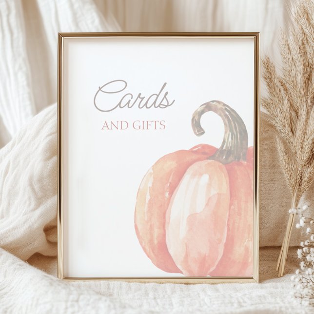Herbstwasserfarbe Orange Pumpkards und Geschenke Poster (Von Creator hochgeladen)