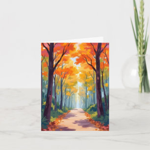 Herbstweg Herbstlaubmalerei Karte
