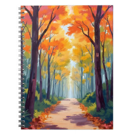 Herbstweg-Herbstlaubmalerei Notizblock