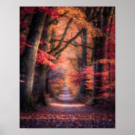 Herbstweg im Vermont-Wald Poster