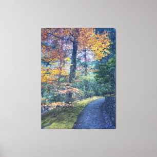 Herbstweg im Wald Leinwanddruck