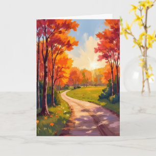 Herbstweg Rotes Laub Natur Landschaft Karte