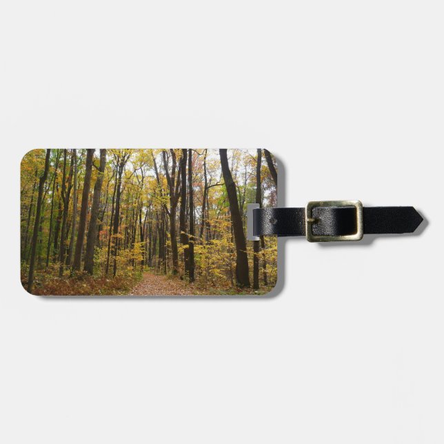 Herbstweg und Golden Blätter im Laurel Hill Park Gepäckanhänger (Vorderseite horizontal)