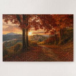 Herbstweg zu einem Dorf in Piemont–Puzzle Puzzle