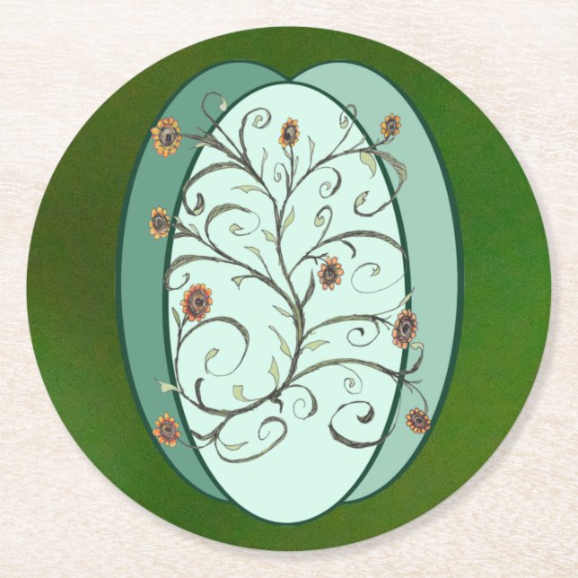 Herbstwein Runder Pappuntersetzer (Vorderseite)