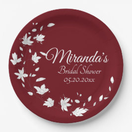 Herbstwein und Weißes Brautparty Pappteller